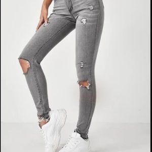 Frank and oak grey riped jeans. Prefect condition